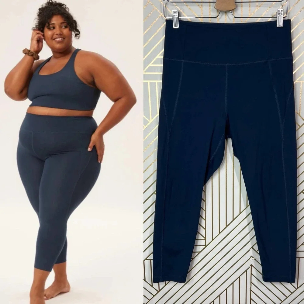 Girlfriend Collective Midnight Compressive High-Rise Legging‎ Blue Size Large